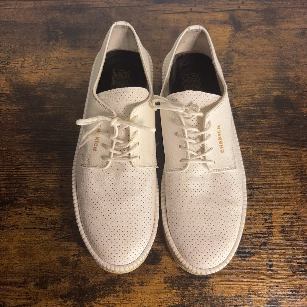 Chekich CBT Stamina Nuova Sneakers Mens Sz 10 White Vegan Leather Orthopedic